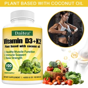 Vitamin D3 4000IU K2 100mcg Capsules Organic