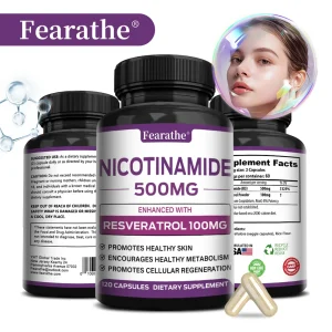 Fearathe Niacinamide Capsules 500MG, Promote Cell Health